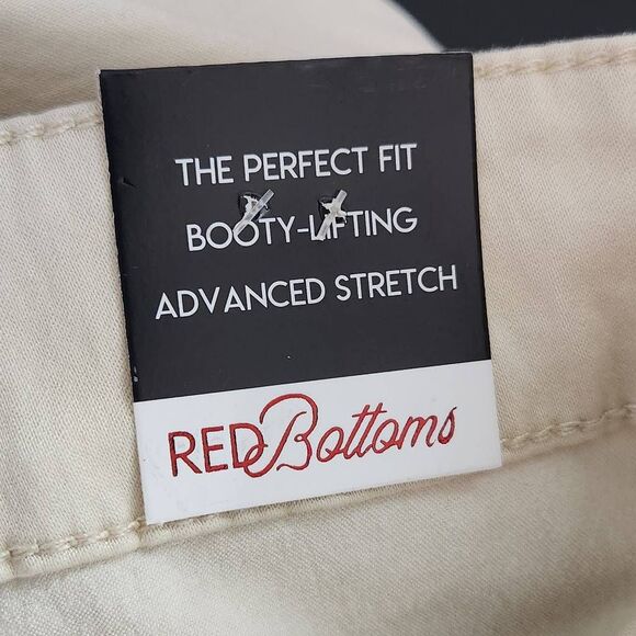 Red Bottoms Cream Cargo Joggers NWT Size 20 Cream Skinny Fit Joggers - Picture 7 of 12